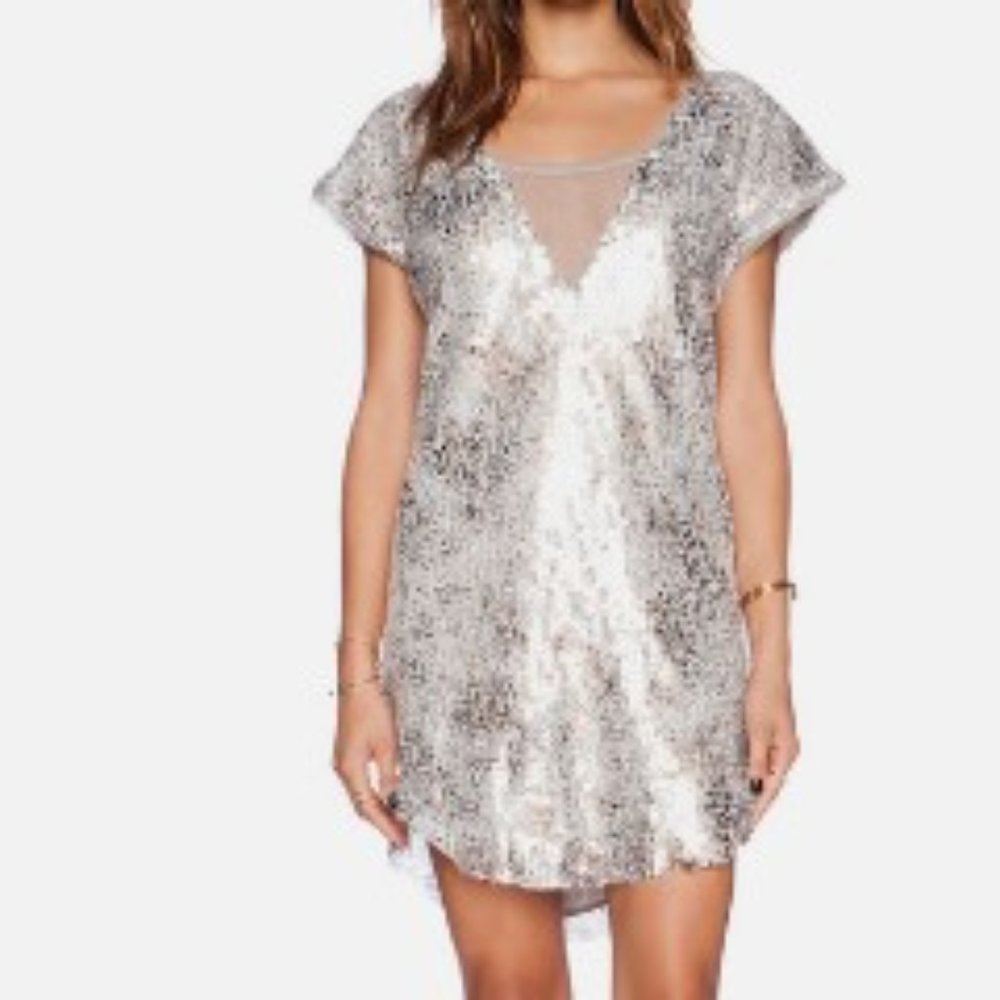 New Free People, Sm, sheer, sequin, partially lined dress